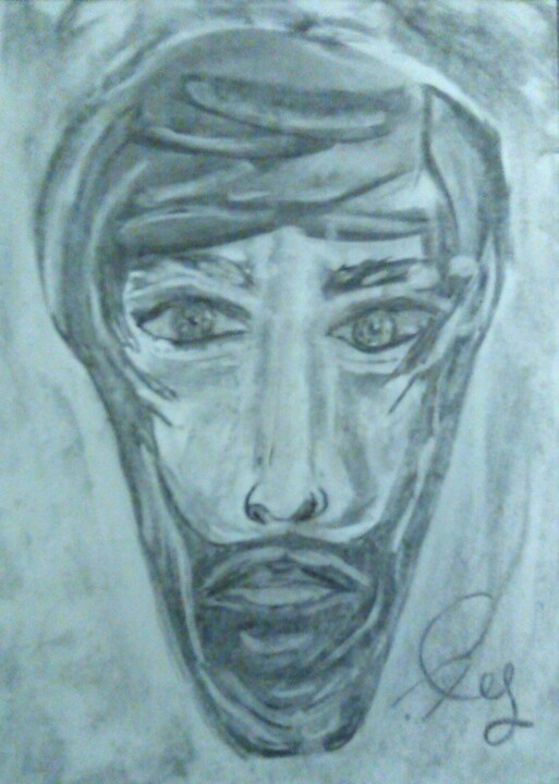Drawing titled "etiree" by Desire Lefebvre, Original Artwork, Charcoal