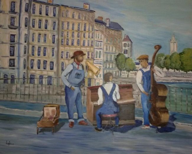 Malerei mit dem Titel "Saint Louis's Trio,…" von Jean Claude Lefeve, Original-Kunstwerk, Öl