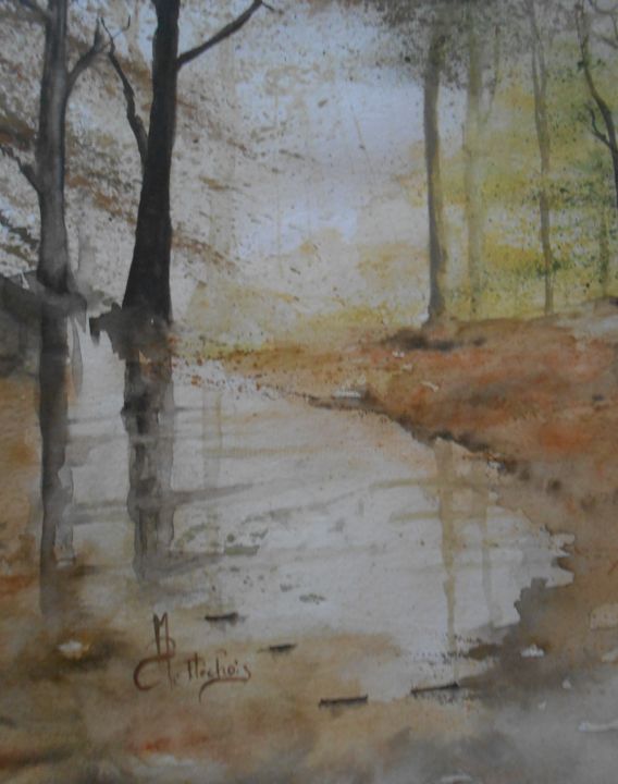 Painting titled "sous-bois-n4248-2.j…" by Le Fléchois, Original Artwork