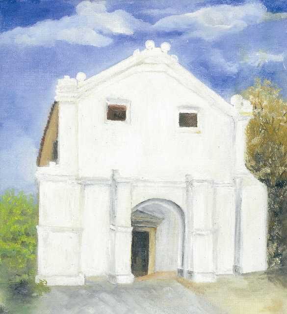 Painting titled "Mosteiro de Sta. Ma…" by Edouard Lefrontier, Original Artwork, Oil