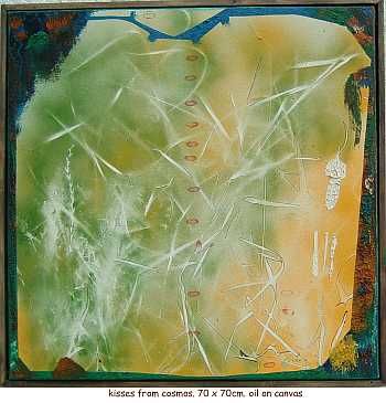 Картина под названием "kisses from cosmos" - Left Hand Georges, Подлинное произведение искусства