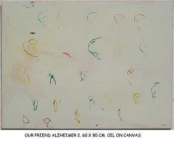 Painting titled "OUR FRIEND ALZHEIME…" by Left Hand Georges, Original Artwork