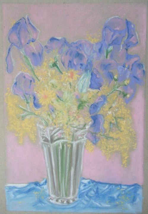 Dessin intitulée "a-spring-bouquet-wi…" par Branka Mattenheim, Œuvre d'art originale, Autre