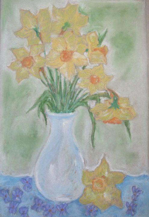 Dessin intitulée "dafodils.jpg" par Branka Mattenheim, Œuvre d'art originale, Autre