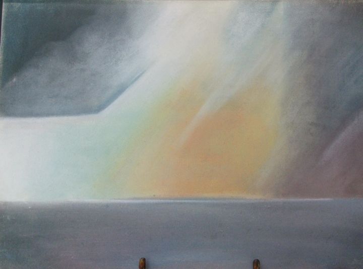 Drawing titled "Sunset" by Branka Mattenheim, Original Artwork, Pastel