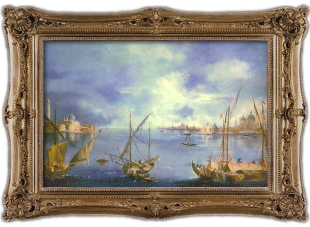 Painting titled "Vue de Venise d'apr…" by Lydie Le Gléhuir, Original Artwork