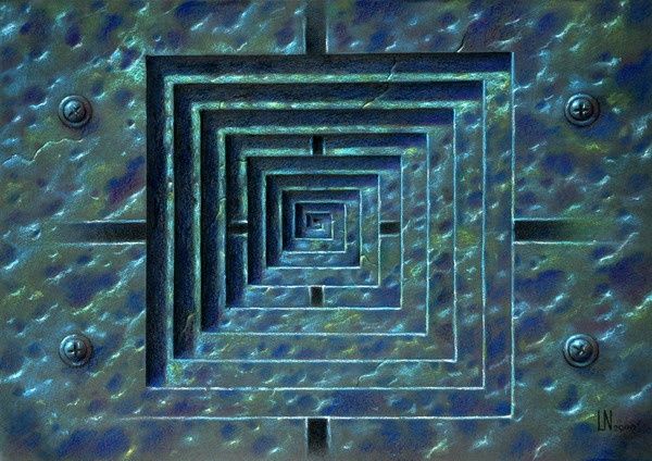 Painting titled "Labyrinth to rememb…" by Nikodim Leibgam, Original Artwork