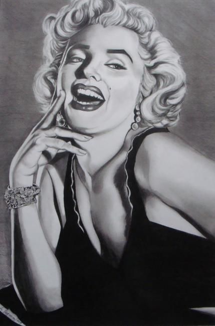 Dessin intitulée "Marilyn Monroe" par Leida Nogueira, Œuvre d'art originale