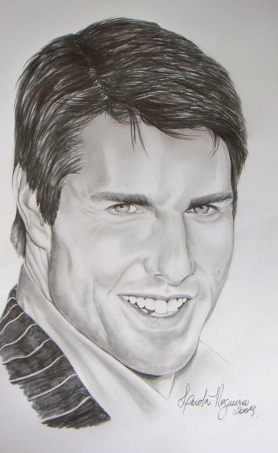 Zeichnungen mit dem Titel "Tom Cruise" von Leida Nogueira, Original-Kunstwerk