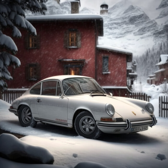 Arte digitale intitolato "Porsche 911 in St M…" da Leila Ley, Opera d'arte originale, Lavoro digitale 2D