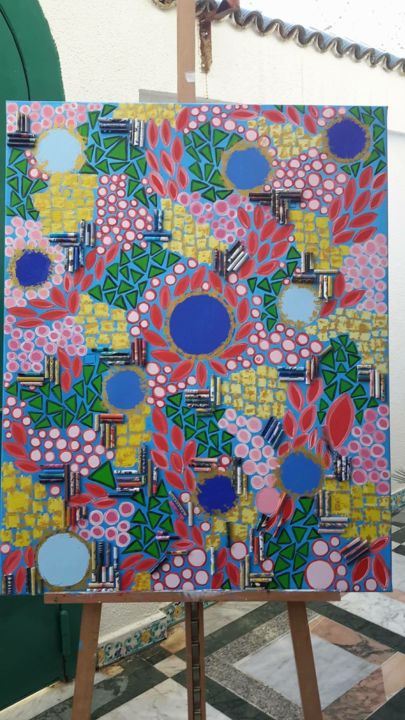 Pintura intitulada ""Le printemps"" por Leila Ouahmed, Obras de arte originais