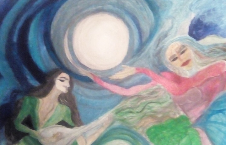 Pittura intitolato "Donne cantanti" da Leila Turk, Opera d'arte originale