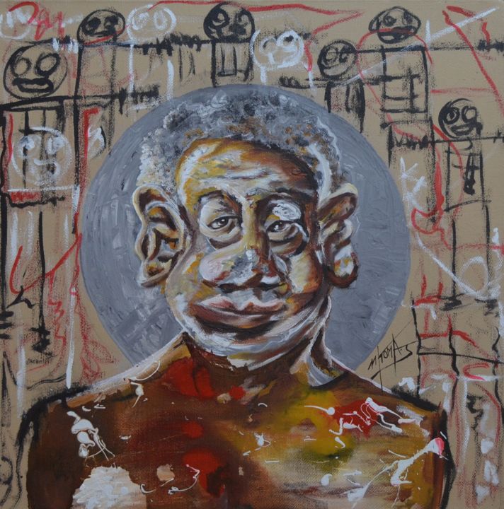 Картина под названием "afranchi" - Julius Nkoma, Подлинное произведение искусства, Акрил