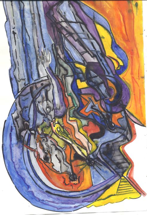Peinture intitulée "encres-de-chine-001…" par Sylvie Le Kerneau, Œuvre d'art originale