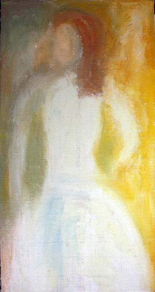 Painting titled "Girl in white" by Lela Jobadze, Original Artwork, Other