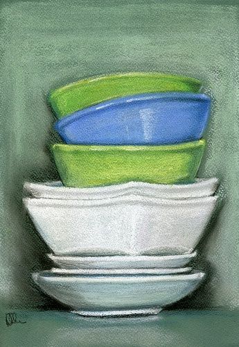 "Bowls" başlıklı Tablo Lelia Sorokina tarafından, Orijinal sanat, Petrol
