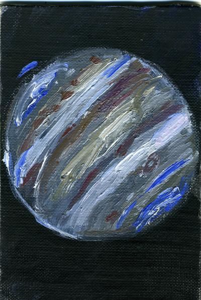 Painting titled "Jupiter" by Lelia Sorokina, Original Artwork, Oil