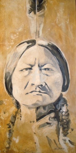 Painting titled "Sitting Bull" by Lelia, Original Artwork