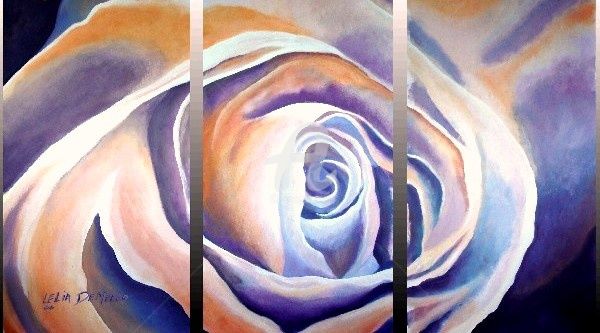 Painting titled "Rose" by Lelia, Original Artwork