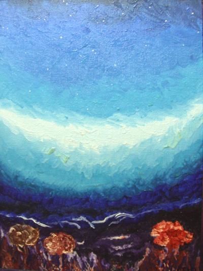 Pintura intitulada "Noturno" por Lelo, Obras de arte originais,