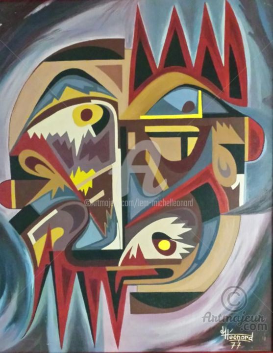 Картина под названием "Roïco" - Michel Leonard (LEM), Подлинное произведение искусства, Масло
