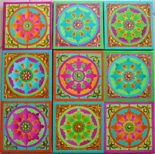 Peinture intitulée "Multicolores-9" par Françoise Le Mée, Œuvre d'art originale,