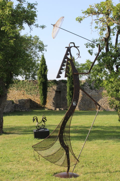 Skulptur mit dem Titel "Mary Poppins" von Le Métaliste, Original-Kunstwerk, Metalle