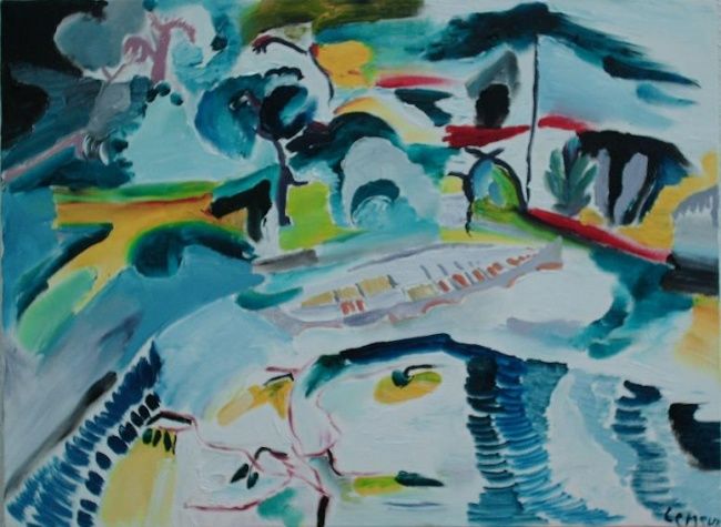 Картина под названием "plage" - Jean Yves Lemeur, Подлинное произведение искусства, Масло