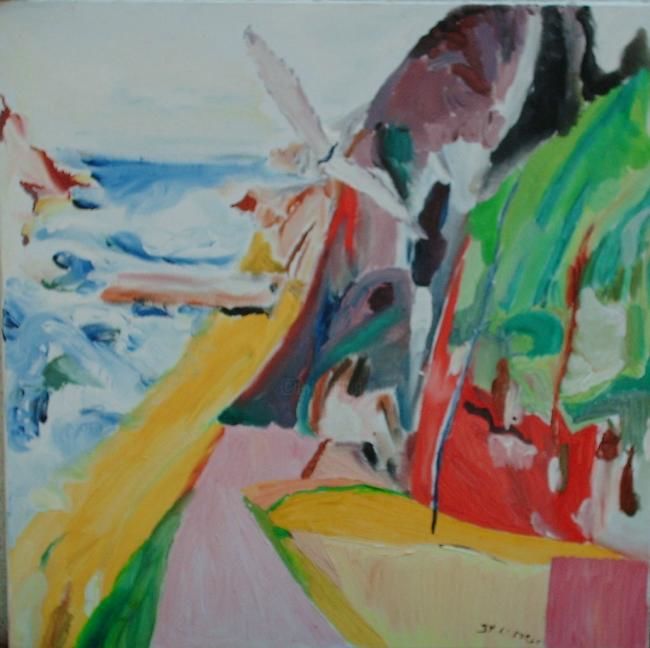 Картина под названием "plage" - Jean Yves Lemeur, Подлинное произведение искусства, Масло
