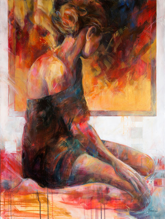 Painting titled "Expectative" by Julie Lemire, Original Artwork, Acrylic