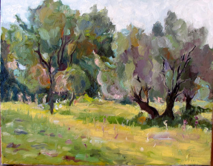 Painting titled "2-landscape-oil-on-…" by Lubalem, Original Artwork, Oil