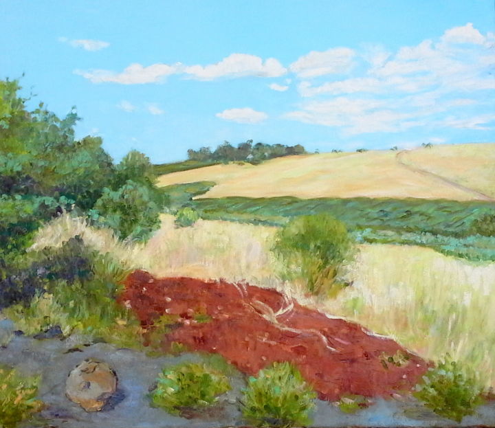 Painting titled "Landscape -Tiberias…" by Lubalem, Original Artwork, Oil