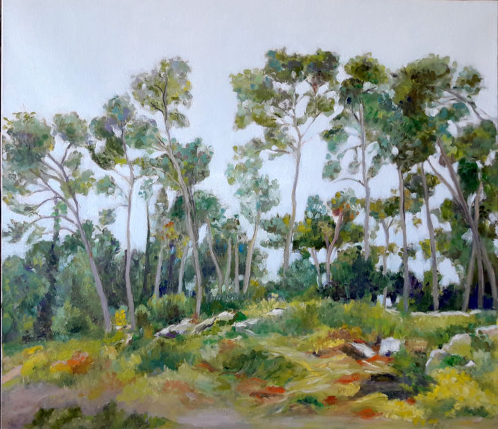 Malerei mit dem Titel "Landscape Israeli" von Lubalem, Original-Kunstwerk, Öl