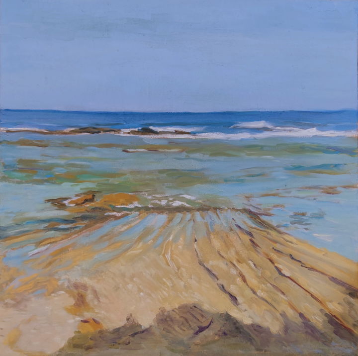 Painting titled "Sea scape Palmahim" by Lubalem, Original Artwork, Oil