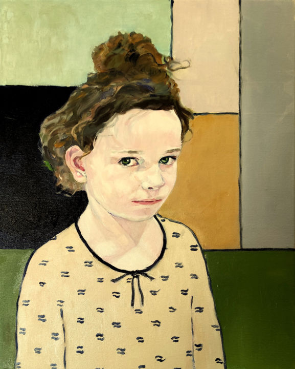 Malarstwo zatytułowany „Portrait of girl  N…” autorstwa Lubalem, Oryginalna praca, Olej