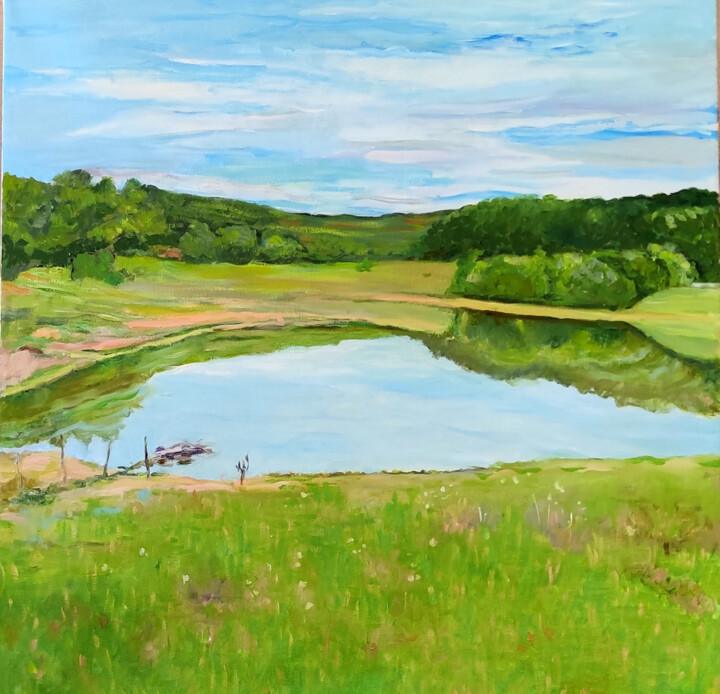 Peinture intitulée "Landscape  from  Mo…" par Lubalem, Œuvre d'art originale, Huile