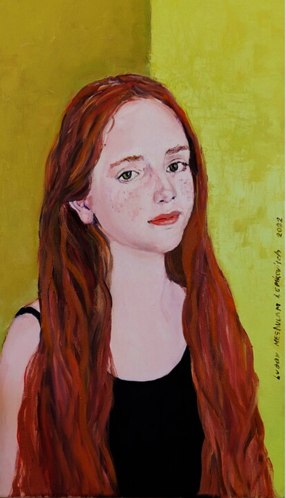 Pintura titulada "Portrait of young w…" por Lubalem, Obra de arte original, Oleo