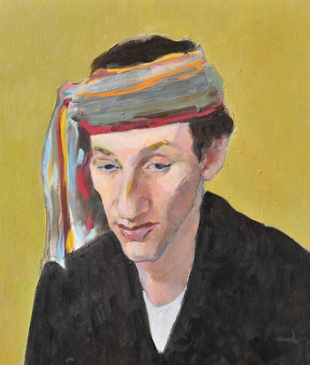 Malerei mit dem Titel "Portrait of man" von Lubalem, Original-Kunstwerk, Öl