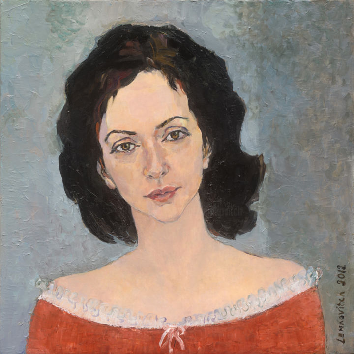 Schilderij getiteld "Portrait of beautif…" door Lubalem, Origineel Kunstwerk, Olie