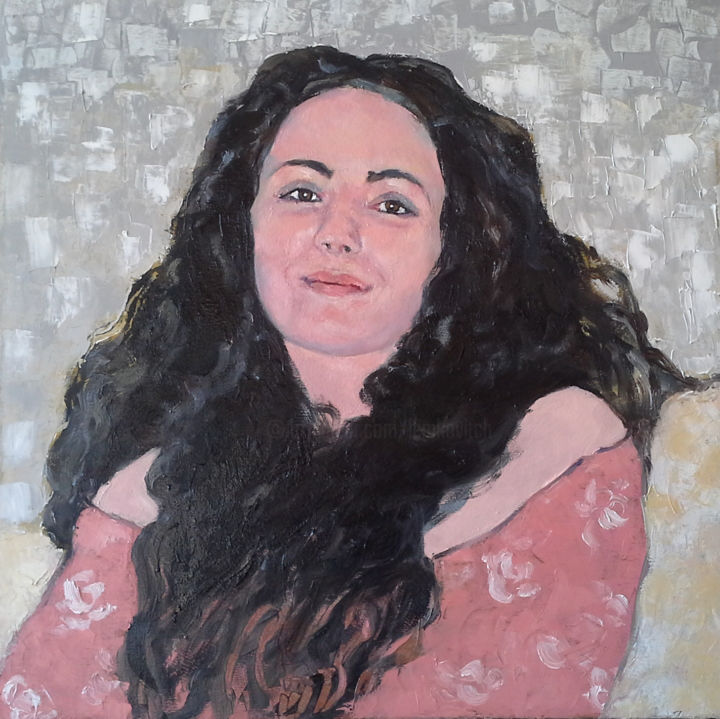 Pintura intitulada "Portrait of young w…" por Lubalem, Obras de arte originais, Óleo