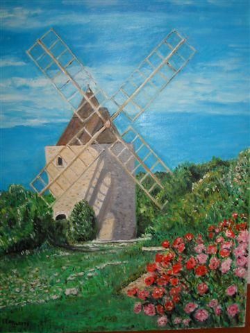 Peinture intitulée "Le moulin" par Felix Carlotti, Œuvre d'art originale
