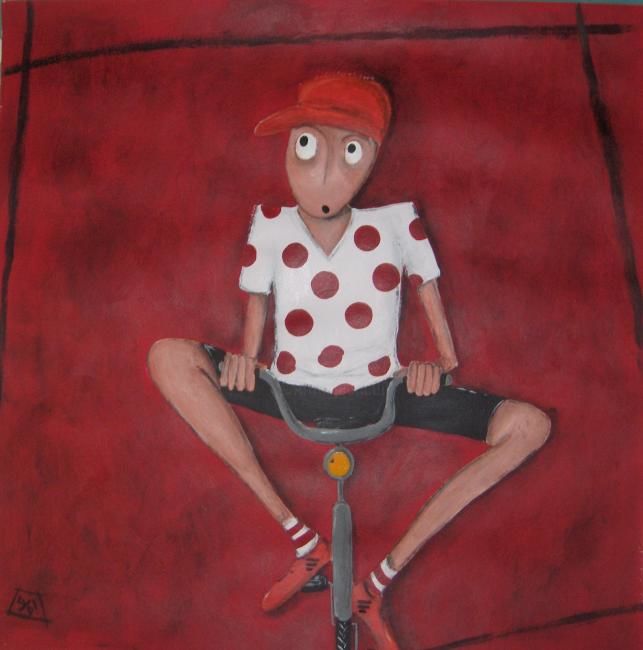 Peinture intitulée "bob le cyclo" par Lydi, Œuvre d'art originale
