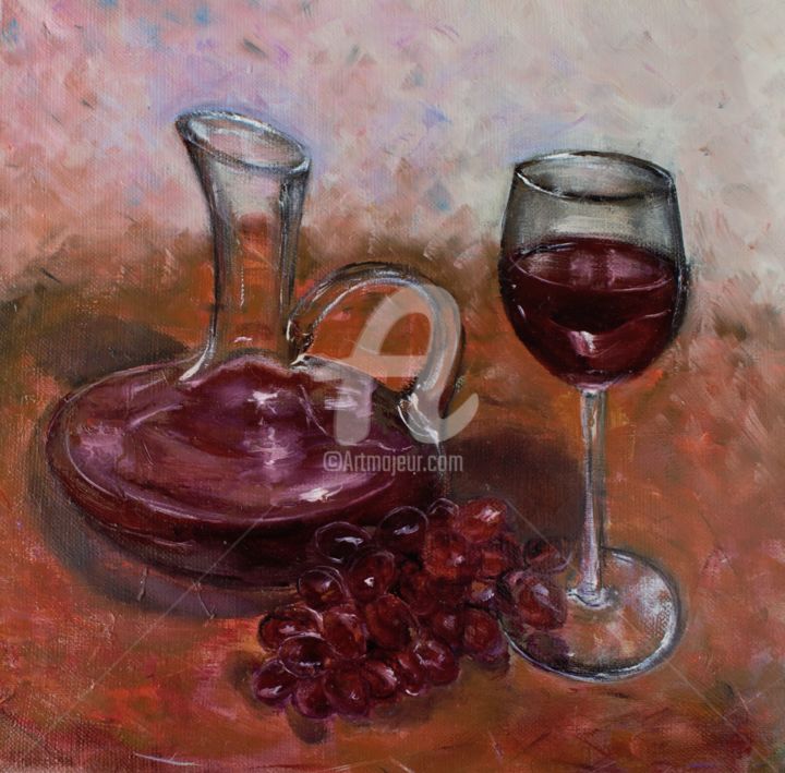 제목이 "Wine and grapes (Ви…"인 미술작품 Elena Berezhnaya (Be_lena)로, 원작, 기름 artwork_cat.에 장착됨