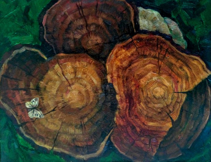 Malerei mit dem Titel "Кольца жизни" von Lena Boyarovskaya, Original-Kunstwerk, Öl