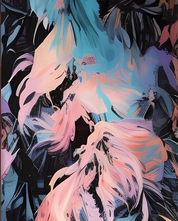 Digital Arts titled "Tropical abstract #3" by Lena Oma, Original Artwork, 2D Digital Work