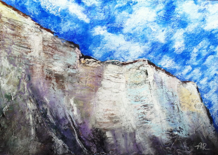Рисунок под названием "Seven Sisters cliffs" - Lena Ru, Подлинное произведение искусства, Пастель
