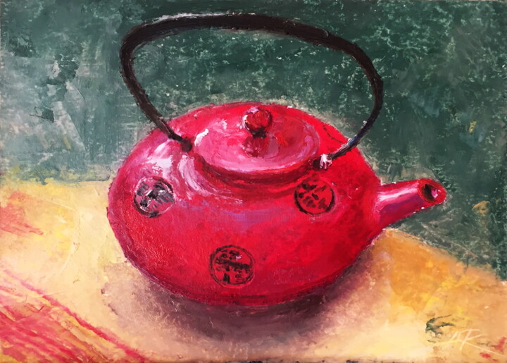 Painting titled "Tea Ceremony" by Lena Ru, Original Artwork, Pastel
