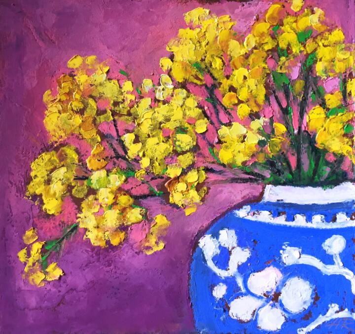 Painting titled "Yellow Mood" by Lena Ru, Original Artwork, Pastel