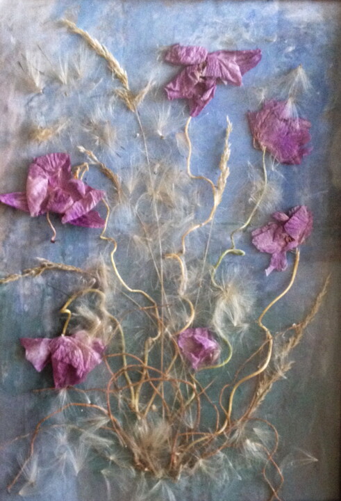 Collages titulada "DRIED FLOWERS COLLA…" por Lena Ru, Obra de arte original, Collages