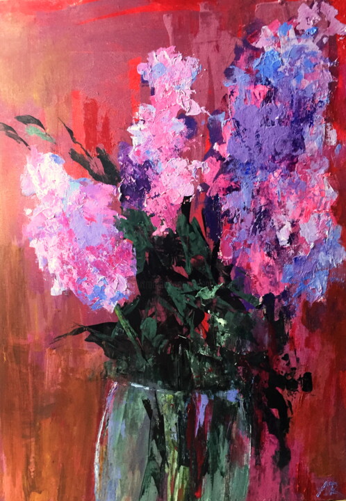 Painting titled "Scented Flowers" by Lena Ru, Original Artwork, Acrylic